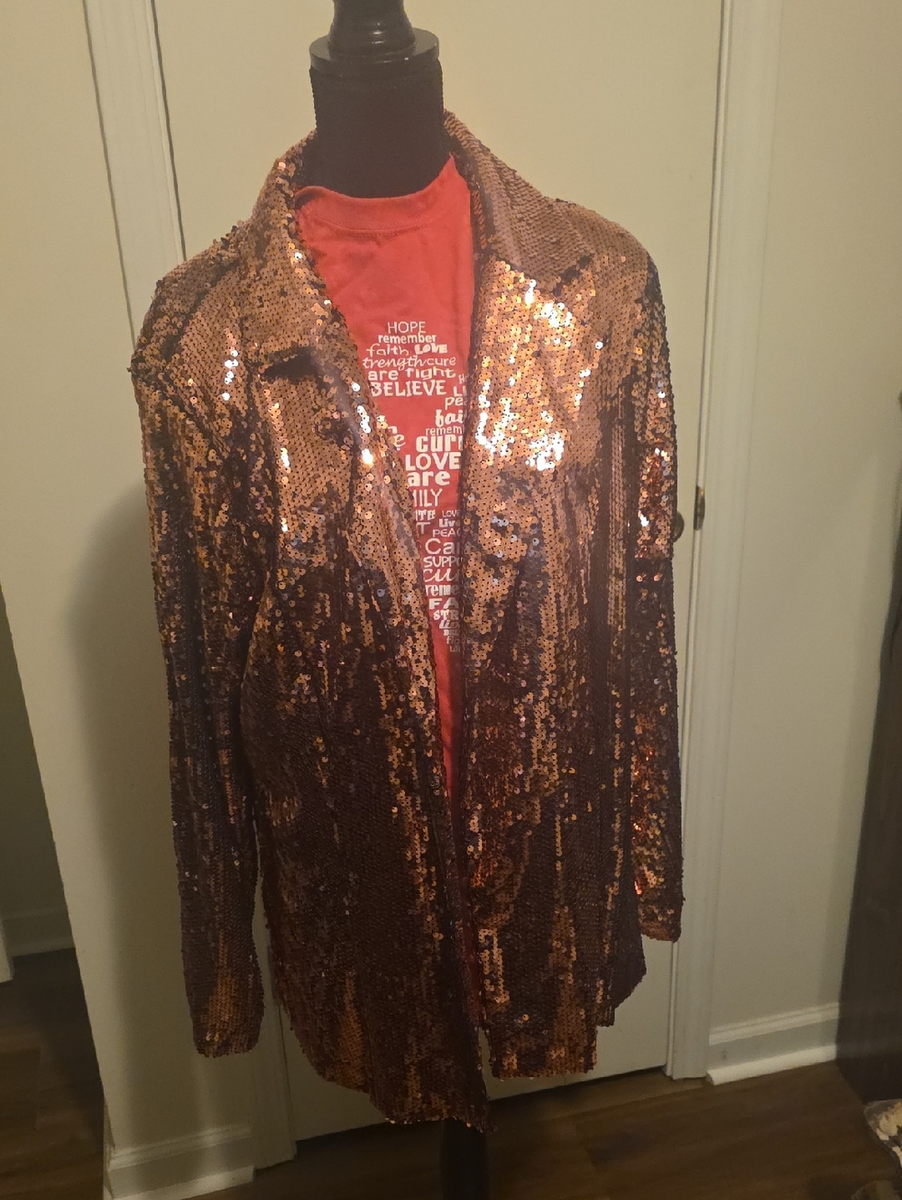 City Chic Copper Sequin Blazer Jacket